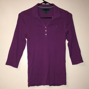 Tommy Hilfiger purple 3/4th sleeve top for women